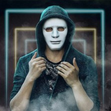 Renas Store Üreticiniz Beyaz Renk Hip Hop Anonim Jabbawockeez Dans Maskesi 18X19 cm