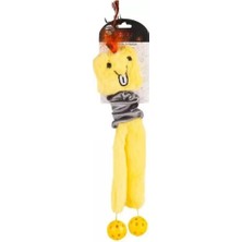 Renas Store Tüylü, Zilli ve Peluş Kedi Oyuncağı Sarı