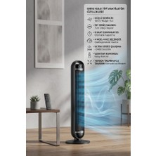 Dreo Nomad Siyah Kule Tipi Vantilatör 8 Hız Kademeli 90° Salınım ve 8 Saat Zaman Ayarlı