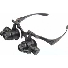 Renas Store Gözlük Modeli 10X 15X 20X 25X Lens 2 LED Işıklı Büyüteç 9892G