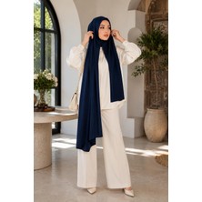 Wearflawless Geçmeli Hazır Pratik Penye Şal, Iç Göstermeyen Tesettür Şal, Kaymaz Günlük Kullanım Için Şal