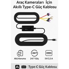Renas Store Park Modu Kablosu Type-C Akü Sigorta Bağlantı Kablosu Araç Içi Kamera Tüm Kameralara Uyumlu