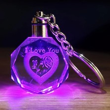 Renas Store I Love You Kalpli Renk Değiştiren Işıklı Anahtarlık