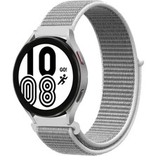 Renas Store Newface Samsung Galaxy Watch 4 Hasırlı Cırtcırtlı Kordon - Beyaz