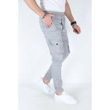 Myrab Denim Erkek Kargo Cepli Paça Bel Lastikli Likralı Kargo Cep Pantolon