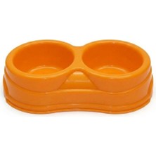 Renas Store Ikili Pratik Kedi ve Köpek Mama/su Kabı - Turuncu