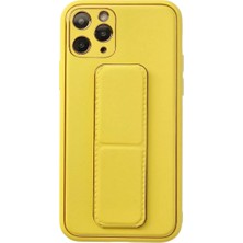 Renas Store Apple iPhone 11 Pro Kılıf Coco Deri Standlı Kapak - Sarı