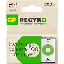 Renas Store GP20R8HEM-2GB1  Recyko 9V 200 Ma Şarjlı Pil
