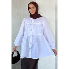 Julude Gülseli Bağcık Detaylı Tesettür Tunik P-00021788
