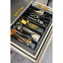 ALMITAL 60x45 Cm. 5 Gözlü Antrasit Çekmece Içi Kepçelik 60*40 Cm'e Kadar Kesebilirsiniz