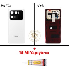 Arsking Xiaomi 11 Ultra Beyaz Arka Pil Kapağı Batarya Kapağı Lazer Kesim + B-7000 Yapıştırıcı