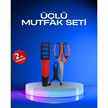 Valor Profesyonel Mutfak Makas Seti –  Kesim Makası + Soyacak + Bileyici