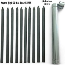 Yılmaz Nargile 10 Adet Adana Kebap Beyti Şişi Boy:60 Cm-En:2.5 cm - Şiş Kabı,şiş Kutusu,beyti Şişi