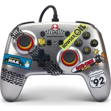 Powera Nintendo Switch Için Powera Gelişmiş Kablolu Kumanda - Mario Kart, Gümüş Gri