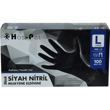 Renas Store Pudrasız Siyah Nitril Eldiven Büyük Boy (L) 100 Lü Paket