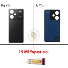 Arsking Xiaomi Redmi Note 13 Pro Plus 5g - Lenssiz Gece Siyahı Arka Pil Kapağı + B-7000 Yapıştırıcı