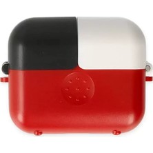 Renas Store Newface Apple Airpods 3 (3.nesil) Basmalı Kılıf - Kırmızı-Siyah-Beyaz