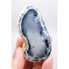 Healcrystal Mist Forest Dendritic Opal | Deep Blue And Snowy White Merlinite Specimen