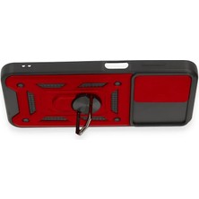 Renas Store Newface Samsung Galaxy M14 5g Kılıf Pars Lens Yüzüklü Silikon - Kırmızı