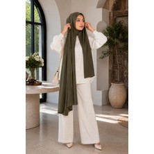 Wearflawless Geçmeli Hazır Pratik Penye Şal, Iç Göstermeyen Tesettür Şal, Kaymaz Günlük Kullanım Için Şal