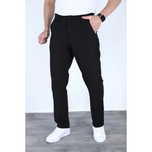 Myrab Denim Yazlık Rahat Kalıp Keten Pantolon Siyah