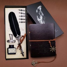 Renas Store Tüylü Kalem ve Deri Defter Set 646
