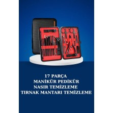 Astraltech 17 Parça Manikür Seti Taşınabilir Özel Çantalı El ve Ayak Bakımı Tırnak Batığı Temizleme