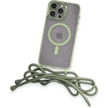 Renas Store Newface Iphone 13 Pro Max Kılıf Divo Lazer Askılı Magsafe Kapak - Koyu Yeşil