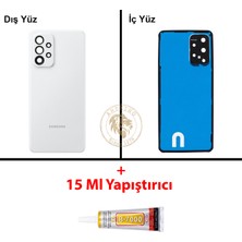 Arsking Samsung A33 Beyaz Arka Pil Kapağı Batarya Kapağı Lazer Kesim + B-7000 Yapıştırıcı