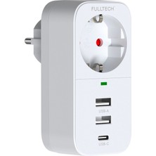 Renas Store 2.4A Çıkışlı 2xusb 1xtype-C Tekli Priz Ftr-17