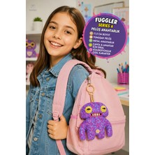 Toyfest Fuggler Mor Squidge Peluş Anahtarlık Seri 6 Orijinal Zuru Koleksiyon Çanta Süsü Anahtarlık 11,5 cm