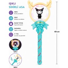 Duman Işıklı ve Sesli Dönen Sihirli Asa – 40 cm Renkli LED Işıklı Oyuncak Asa
