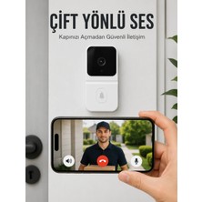 Valor Wi-Fi Beyaz Görüntülü Kapı Zili  Hd Kamera, Gece Görüşü ve Çift Yönlü Konuşma Özellikli