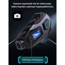 Cash Dukkan K10 Dvr Kameralı Intercom Bluetooth Motosiklet Kask Kulaklığı Kameralı Intercom Kulak