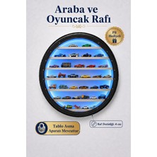 Arkhelais Oyuncak Araba Rafı LED Işıklı Duvar Rafı Lastik Tasarımlı Model Araba Sergileme Standı