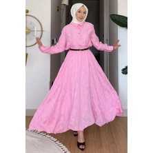 Julude Gülseli Gömlek Etek Tesettür Ikili Takım ( Gömlek Astarsız Etek Astarlıdır) P-00021908