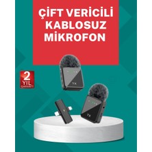 Renas Store Profesyonel Ses Kayıtları Için 2’li Kablosuz Yaka Mikrofon Seti