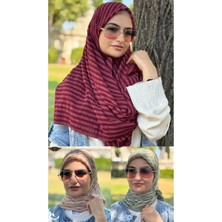 ALDAIYR 3 Jakarlı Pamuk Caz Eşarp 120X120 Pamuk