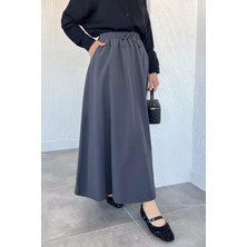 Julude Bel Lastikli Çift Cepli Tesettür Etek P-00022545