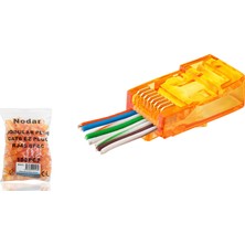 Renas Store Cat6 Ez RJ45 Konnektör - 100 Adet Turuncu / Ekonomik Poşet Paket ND2413