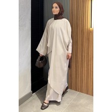 Julude Bel Lastikli Pantolon Özel Tasarım Panço Bluz Tesettür Ikili Takım P-00022195