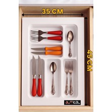 ALMITAL 35x45 Beyaz Çekmece Içi Kaşıklık 6 gözlü Ürünü 31*41 Cm'e Kadar Kesebilirsiniz