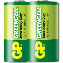 Renas Store GP14G  R14 Greencell  C (Orta) Boy 2li Çinko Karbon Pil