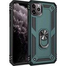 Renas Store Apple iPhone 11 Pro Kılıf Sofya Yüzüklü Silikon Kapak - Yeşil