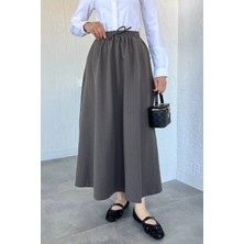 Julude Bel Lastikli Çift Cepli Tesettür Etek P-00022545