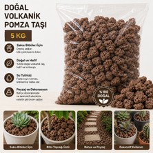Doğal Volkanik Pomza Taşı 10 L (5 Kg) | Saksı Drenaj Taşı | Peyzaj Taşı | 8-16 mm