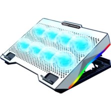 Renas Store Zr S608 Rgb 8 Fan Metalik Laptop Suğutucu