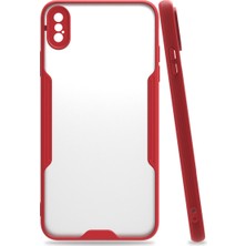 Kap Kaç iPhone Xs Max Kılıf Platin Silikon - Kırmızı