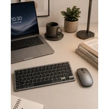 Renas Store Bluetooth ve 2.4g Destekli Kablosuz Klavye Mouse Seti Şarj Edilebilir