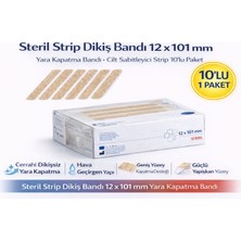 Kap Kaç Steril Strip Dikiş Bandı 12 x 101 mm Yara Kapatma Bandı Cilt Sabitleyici Strip 10’lu Paket